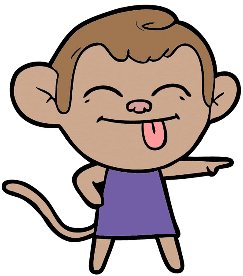 有趣的卡通猴指点 funny cartoon monkey pointing