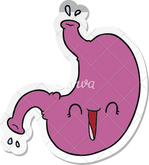 Sticker of a Cartoon Happy Stomach - 素材 - Canva可画