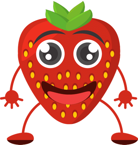 卡通美味的草莓果實 cartoon tasty strawberry fruit