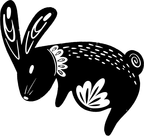 复活节兔子剪纸装饰插画元素兔设计素材库canva企业版企业版高级版