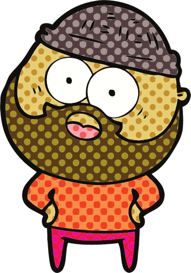 卡通胡子的男人 cartoon bearded man