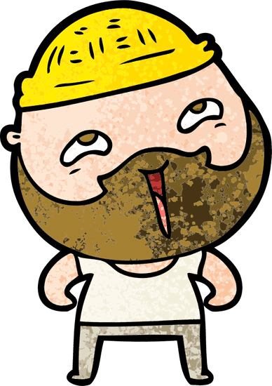 卡通欢乐大胡子男人 cartoon happy bearded man