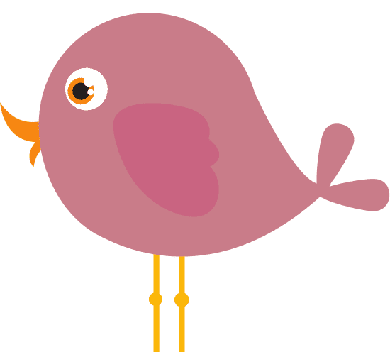 pink bird cartoon vector