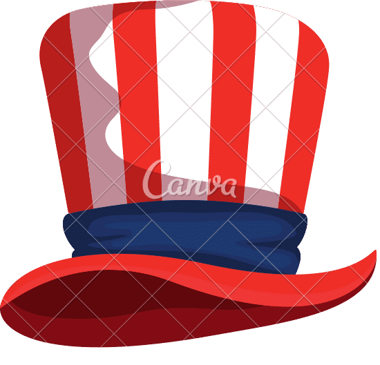 tophat with united states of america flag