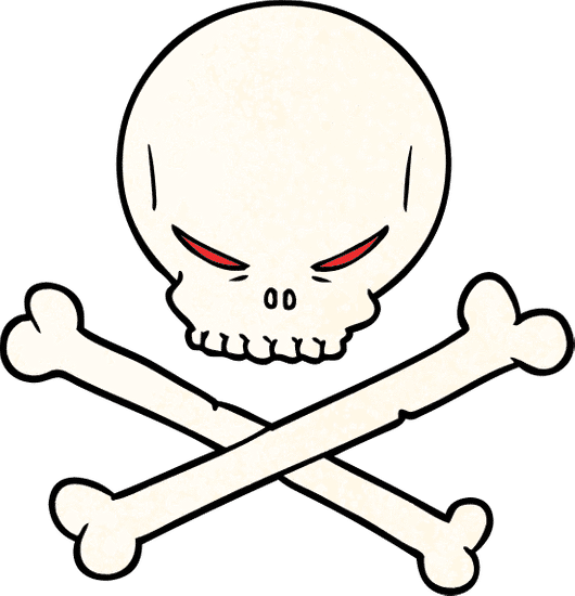 卡通骷髅 cartoon skull and crossbones