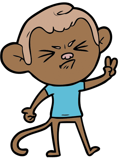 卡通生气的猴子 cartoon angry monkey素材 