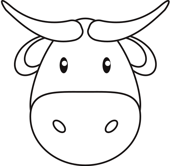 cow head outline illustration 