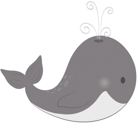 鲸鱼可爱的卡通whale Cute Cartoon素材 Canva可画